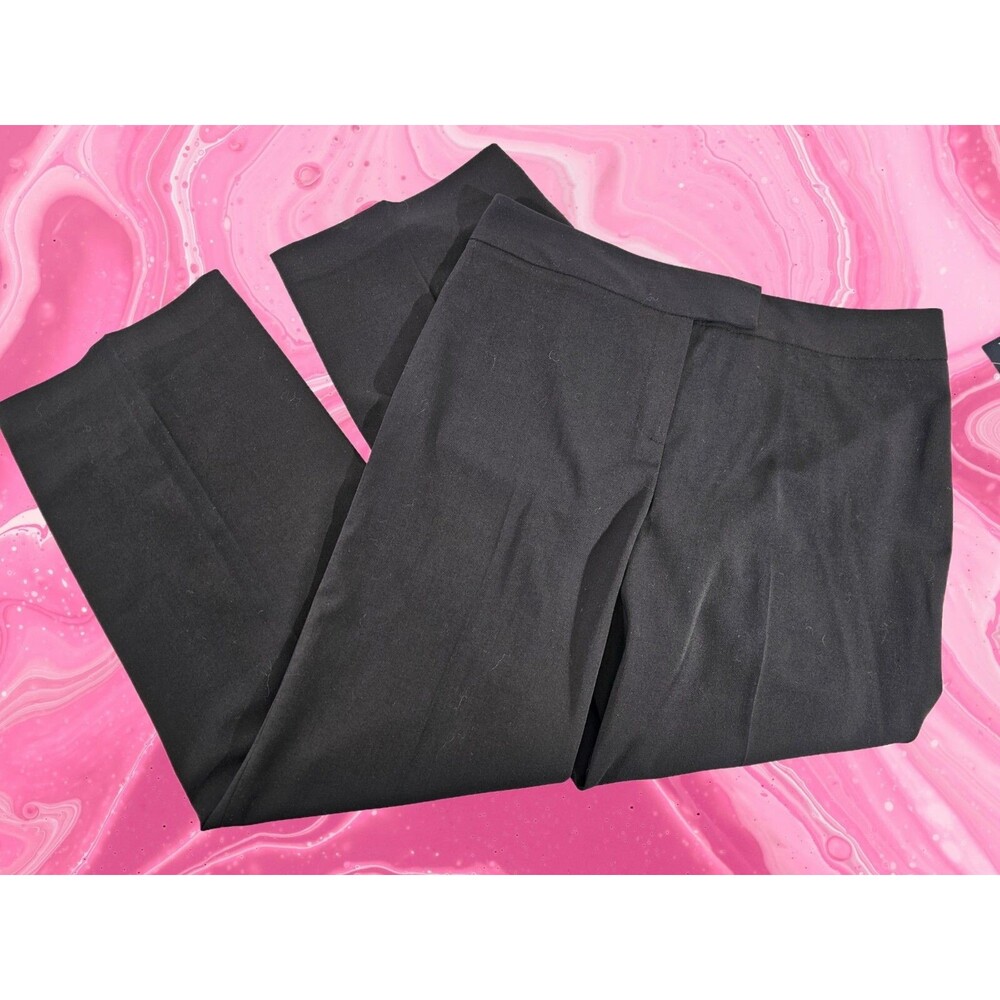 NEW NWT Evan Picone 12P Petite Black Stretch Wide Leg Dress Pants Trousers Slack